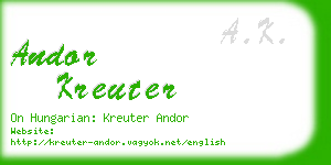 andor kreuter business card